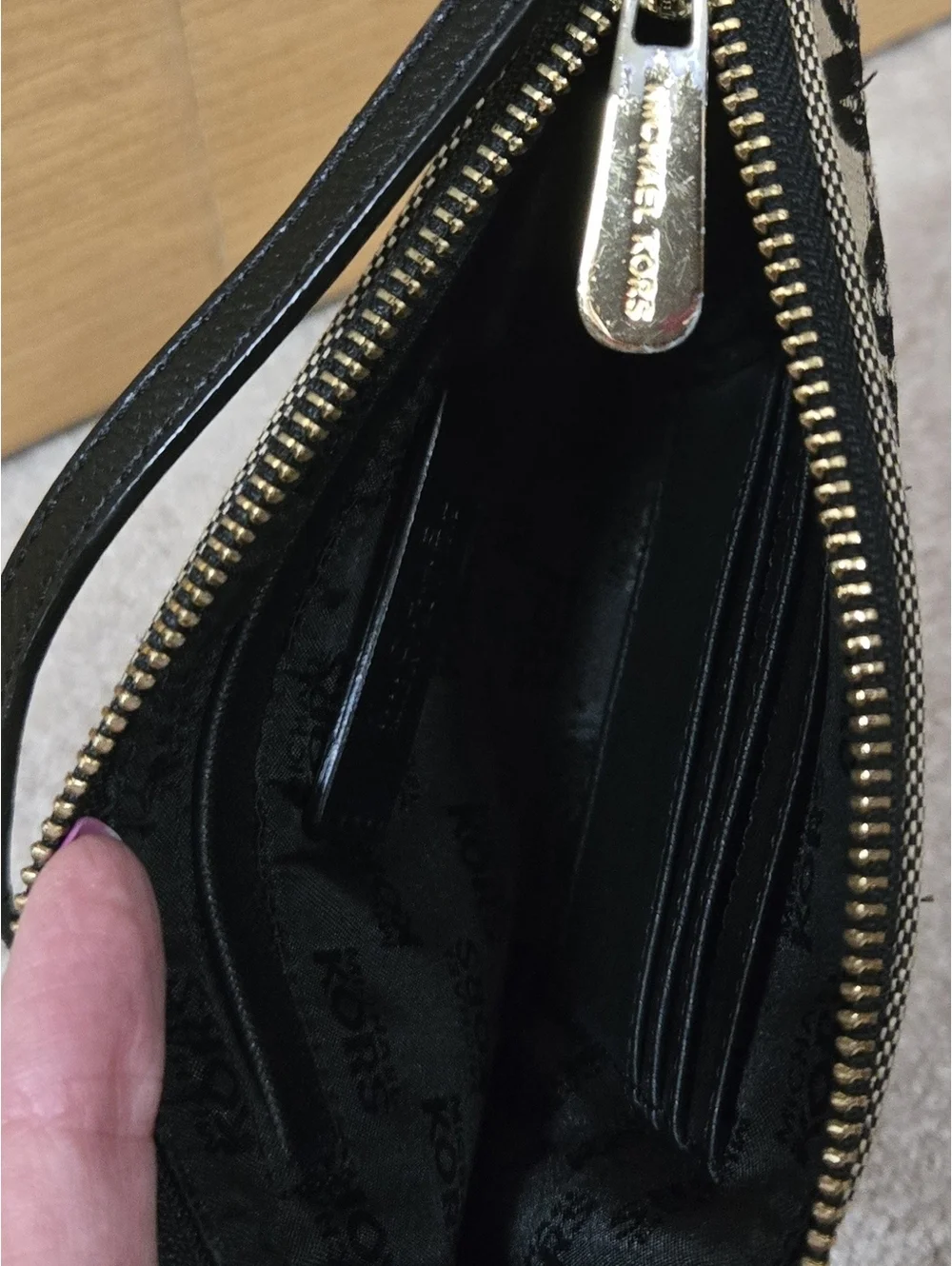 Michael Kors Signature MK Monogram Canvas Wristlet Clutch with Detachable Strap,